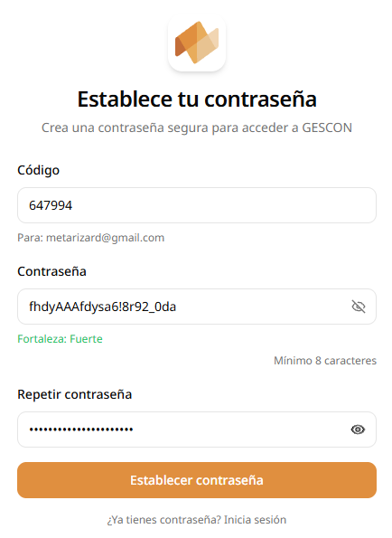 Imagen establecer contraseña